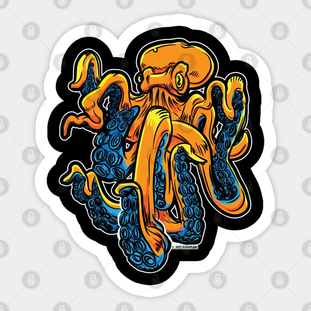 Giant Orange Octopus Sticker by eShirtLabs